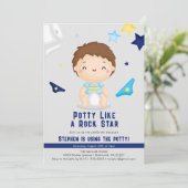 ロックスターの男の子ピートレーニングパーティーのようなトイレ 招待状 (スタンド正面)