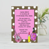 ロックスターの花型女性歌手の誕生日の招待状 招待状 (スタンド正面)