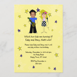 ロックスターの誕生会の写真は課します 招待状