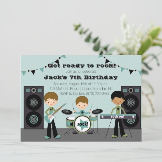 ロックスターの誕生日の招待状 招待状 (スタンド正面)