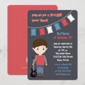 ロックスターの誕生日ボーイ 招待状 (正面/裏面)