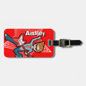 ロックスターの赤の子供IDの荷物のラベル ラゲッジタグ (正面横)