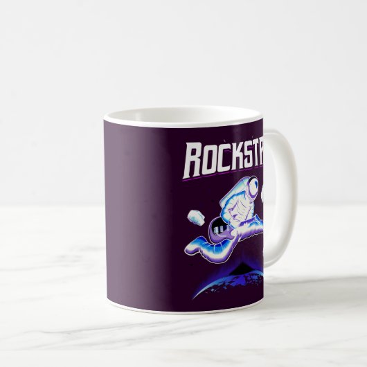 ロックスターの遊宇宙・コーヒーの飛行士のギター コーヒーマグカップ (正面右)