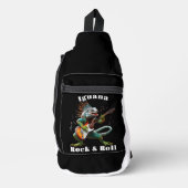 ロックスターイグアナカラフルの音楽バースト スリングバッグ (正面)