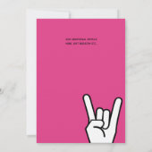 ロックスターガールズベビーシャワーホットピンクモダン音楽 招待状 (裏面)