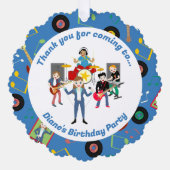 ロックスターガールバンドバースデーパーティー オーナメントカード (正面)