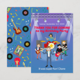 ロックスターガールバンドバースデーパーティー サンキューカード