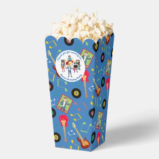 ロックスターガールバンドバースデーパーティー フェイバーボックス (はじけた状態)