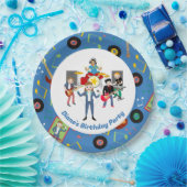 ロックスターガールバンドバースデーパーティー ペーパープレート (パーティー)