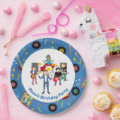 ロックスターガールバンドバースデーパーティー ペーパープレート (パーティー)