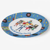 ロックスターガールバンドバースデーパーティー ペーパープレート (アングル)