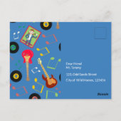 ロックスターガールバンドバースデーパーティー ポストカード (裏面)