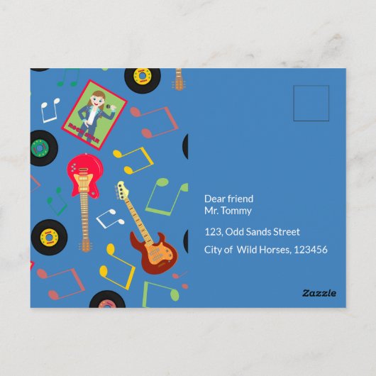 ロックスターガールバンドバースデーパーティー ポストカード (裏面)