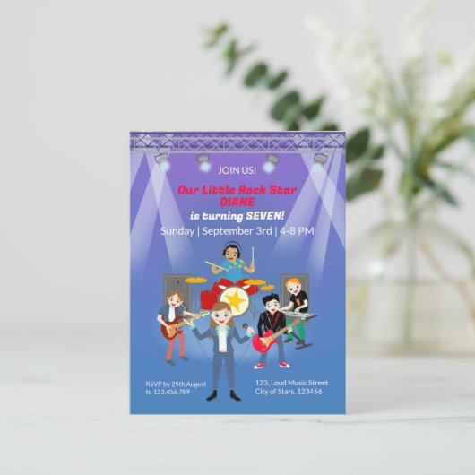 ロックスターガールバンドバースデーパーティー ポストカード (スタンド正面)