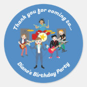 ロックスターガールバンドバースデーパーティー ラウンドシール (正面)