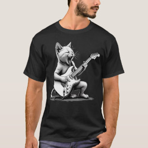 ロックスターキャットギターシュレッダーティー Tシャツ