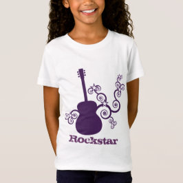 ロックスターギターガールTシャツパープル Tシャツ