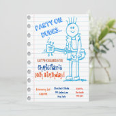 ロックスターギタードードル誕生日招待状 招待状 (スタンド正面)