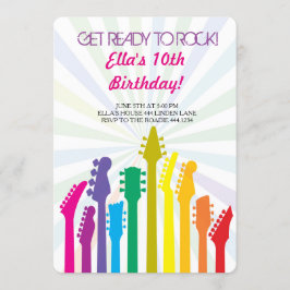 ロックスターギターバースデーパーティ招待状 招待状