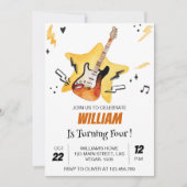 ロックスターギターロックアンドロール誕生日招待状 招待状 (正面)