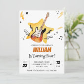 ロックスターギターロックアンドロール誕生日招待状 招待状 (スタンド正面)