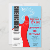 ロックスターギター誕生日招待状 招待状 (正面)