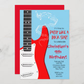 ロックスターギター誕生日招待状 招待状 (正面/裏面)