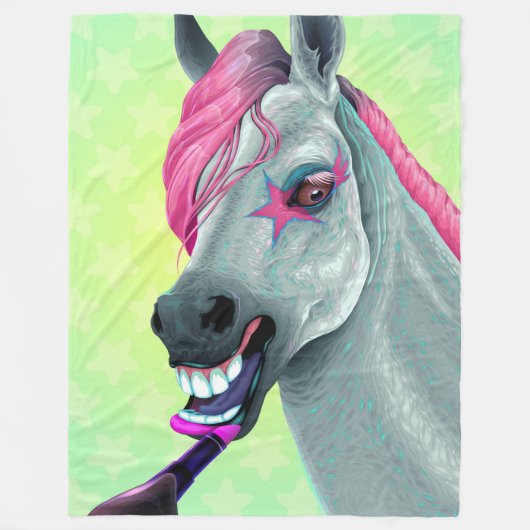 ロックスタークール馬 フリースブランケット (正面)