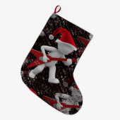 ロックスターサンタクリスマスクリスマスストッキング ラージクリスマスストッキング (正面 (吊り時))
