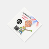 ロックスタージョーク60thメンズおもしろい誕生日ギターファンク スタンダードカクテルナプキン (角)
