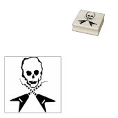 ロックスタースカルクロスボーンイラストレーションスタンプ ラバースタンプ (押印)