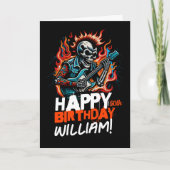 ロックスタースケルトンギターミュージシャン誕生日カード カード (正面)