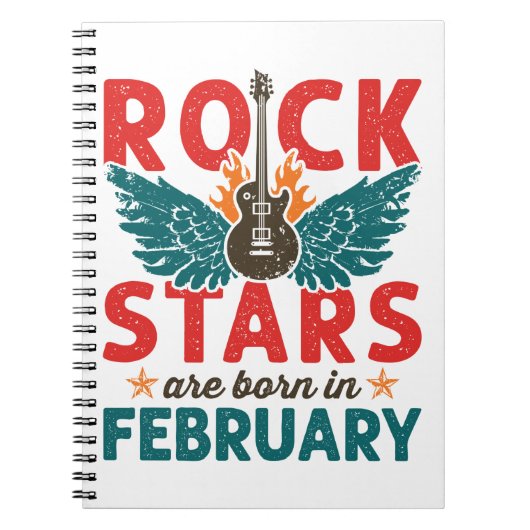ロックスターズ生まれが2月誕生日に ノートブック (正面)