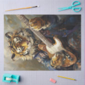 ロックスタータイガーアニマルアートデコップページ 薄葉紙 (クラフト)