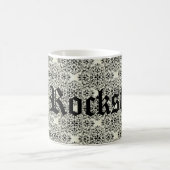 ロックスターダマスギターマグ、ターコイズ コーヒーマグカップ (中央)