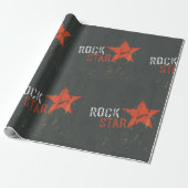 ロックスターダメージグランジ赤い星 ラッピングペーパー (アンロールド)