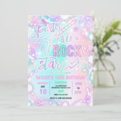 ロックスターダンスミュージック絞り染めネオングロー誕生日 招待状 (スタンド正面)
