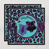 ロックスタートゥトゥツインボーイガールベビーシャワー 招待状 (正面/裏面)