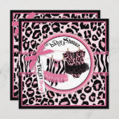 ロックスタートゥトゥトゥツインズベビーシャワー招待状SQ-HP3 招待状 (正面/裏面)