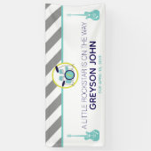 ロックスタードラムセットロックアバイベイビーシャワーバナー 横断幕 (縦)