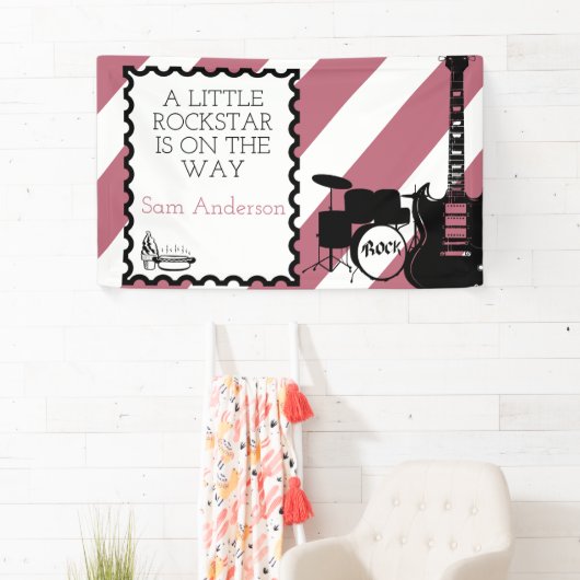 ロックスタードラムセットロックアバイベイビーシャワー 横断幕 (インサイチュ)
