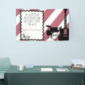 ロックスタードラムセットロックアバイベイビーシャワー 横断幕 (トレードショー)