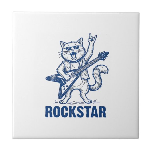 ロックスターヌードギター ビンテージ 彫刻 Tシャツ デザイン タイル (正面)