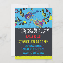 ロックスターネオン誕生日パーティー 招待状