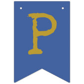 ロックスターハッピーバースデーパーティーバナーブルー金ゴールド バンティングフラッグ (第3の旗)