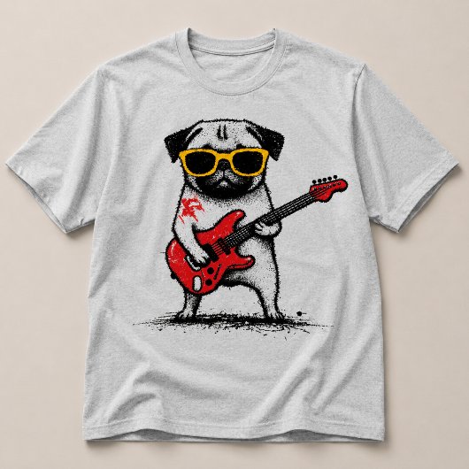 ロックスターパク犬の電気ギター Tシャツ