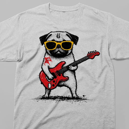 ロックスターパク犬の電気ギター Tシャツ