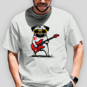ロックスターパク犬の電気ギター Tシャツ