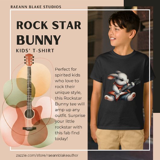 ロックスターバニーのキッズTシャツ Tシャツ