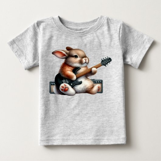 ロックスターバニー乳児Tシャツ ベビーTシャツ (正面)